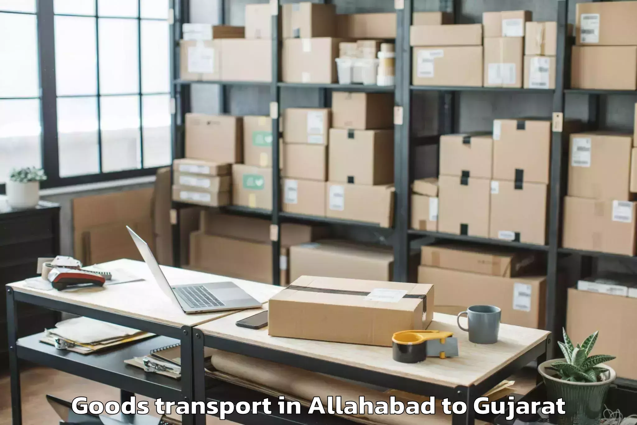 Quality Allahabad to Khambhalia Goods Transport